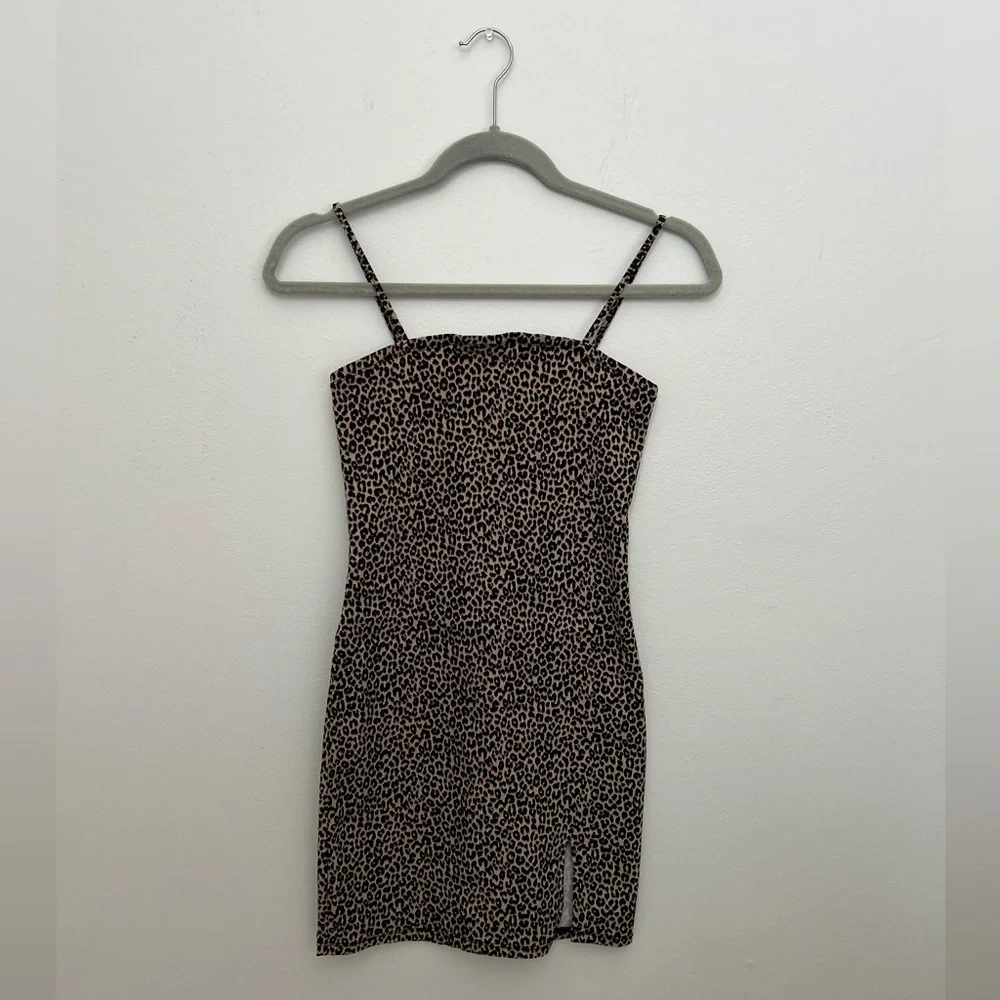 GARAGE LEOPARD PRINT BODYCON MINI DRESS - Picture 2 of 4